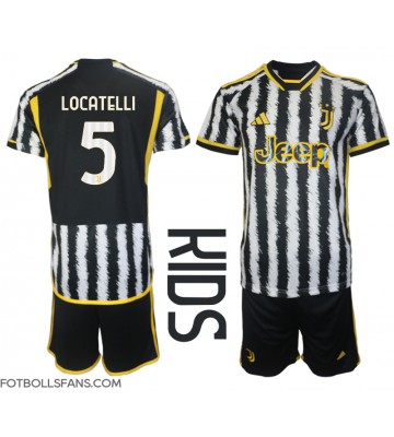 Juventus Manuel Locatelli #5 Replika Hemmatröja Barn 2023-24 Kortärmad (+ Korta byxor)